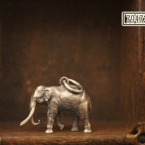 NEW ! 925 Oxidized Silver Elephant Pendant No. 1
