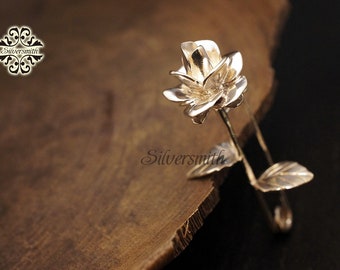 Rose 925 Sterling Silber Brosche