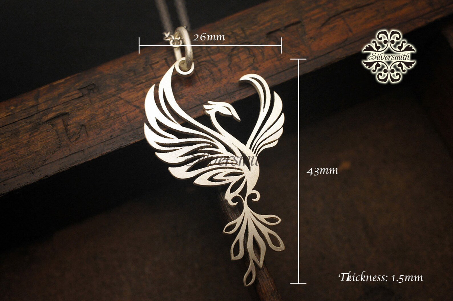 NEW 925 Sterling Silver Phoenix Pendant Etsy