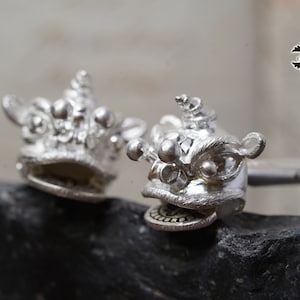 ライオンヘッド 925 スターリングシルバー カフスボタン