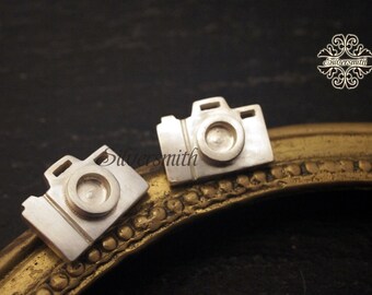 Camera 925 Sterling Silver Stud Earrings
