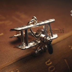 The Vintage Biplane 925 silver pendant