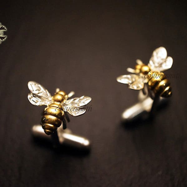 Busy Bees 925 Silver Cuff Links