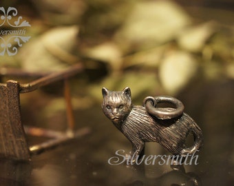 Walking Cat (1) 925 silver pendant