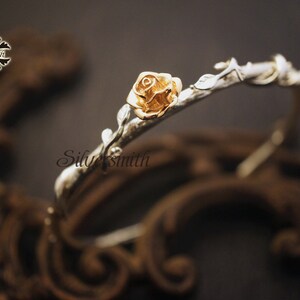 18K Rose with 925 Silver Bangle (Solid gold)