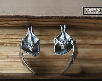 925 Sterling Silver Bat Earrings