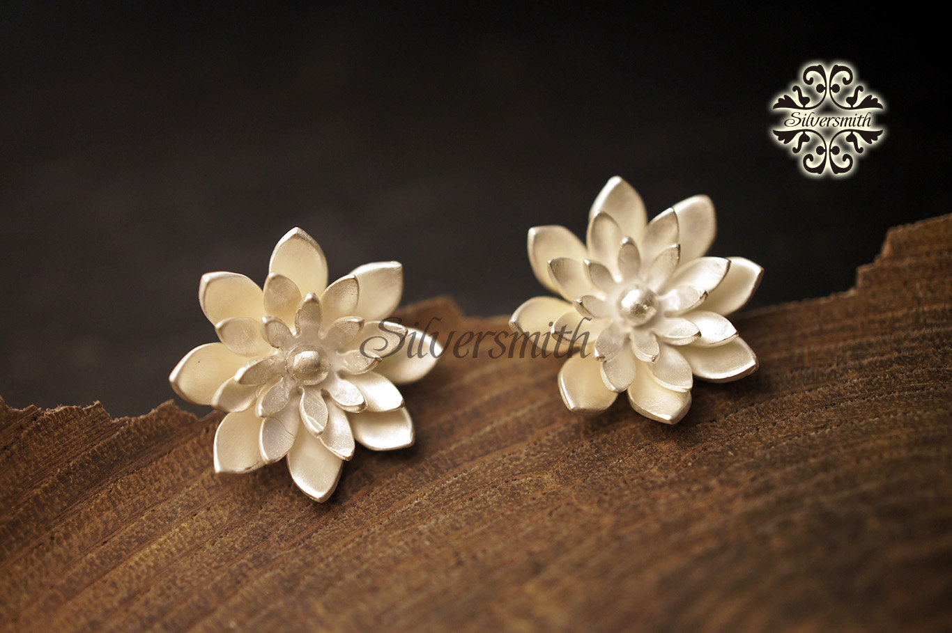 Flower Stud Silver Earrings - Etsy