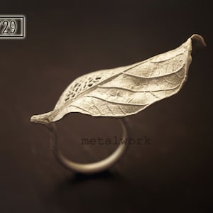 925 Silver Fragment Leaf Ring