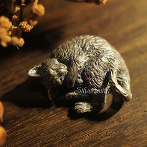NEW! 925 Sterling Silver - The 3D Curly Cat Pendant