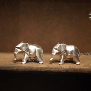 NEU! 925 Sterling Silber The Origami Elefant Ohrstecker (Unten)