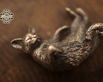 NEW! 925 Sterling Silver - The 3D Sleeping Cat Pendant
