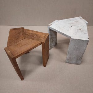 TRIA Pflanzenhocker oder Pflanzgefäß aus Holz – handgefertigtes Design aus Altholz | Rustikaler und nachhaltiger Stil