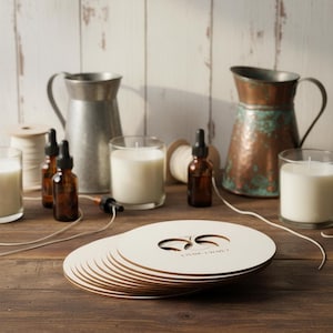 2-Wick Candlewick Template, 3.75" Diameter, Candle Making Support NO. 7-15. Making candle-making easier to do. Candlewick placement support.