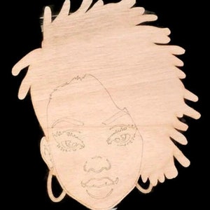 Engraved Face Diva silhouette Heads, Diva afro Silhouette Wooden head with engraved face Diva Wreath; Diva with face Template; Wreath Making
