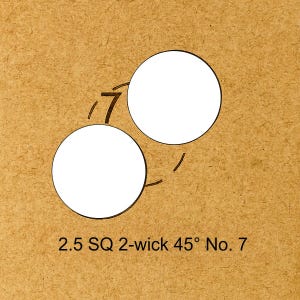 2.5 Square 2-Wick 45-Degree Candle Templates NO 7-12 Precision Wick Placement Centering Tools Laser Etching Etcetera DIY Supplies