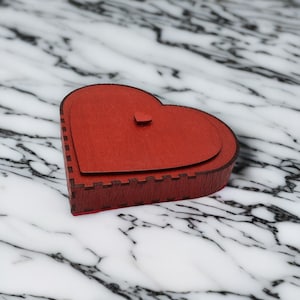 A Gift from the Heart – Red Wooden Heart Box: A Romance-Infused, Handcrafted Keepsake. “I love you” on Valentine, or any special occasion.