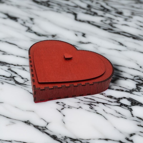 Get 2 for a low price! Love A Red Wooden Heart Box For Valentine's Day or a special day! Heart Shaped Laser Cut Boxes, with a felt bottom!