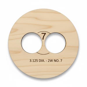 3.125 DIA 2-Wick Candle Supports NO 7-12 Precision Bottom Placement Centering Templates Recyclable Wood Spacing Tools Laser Etching Etcetera