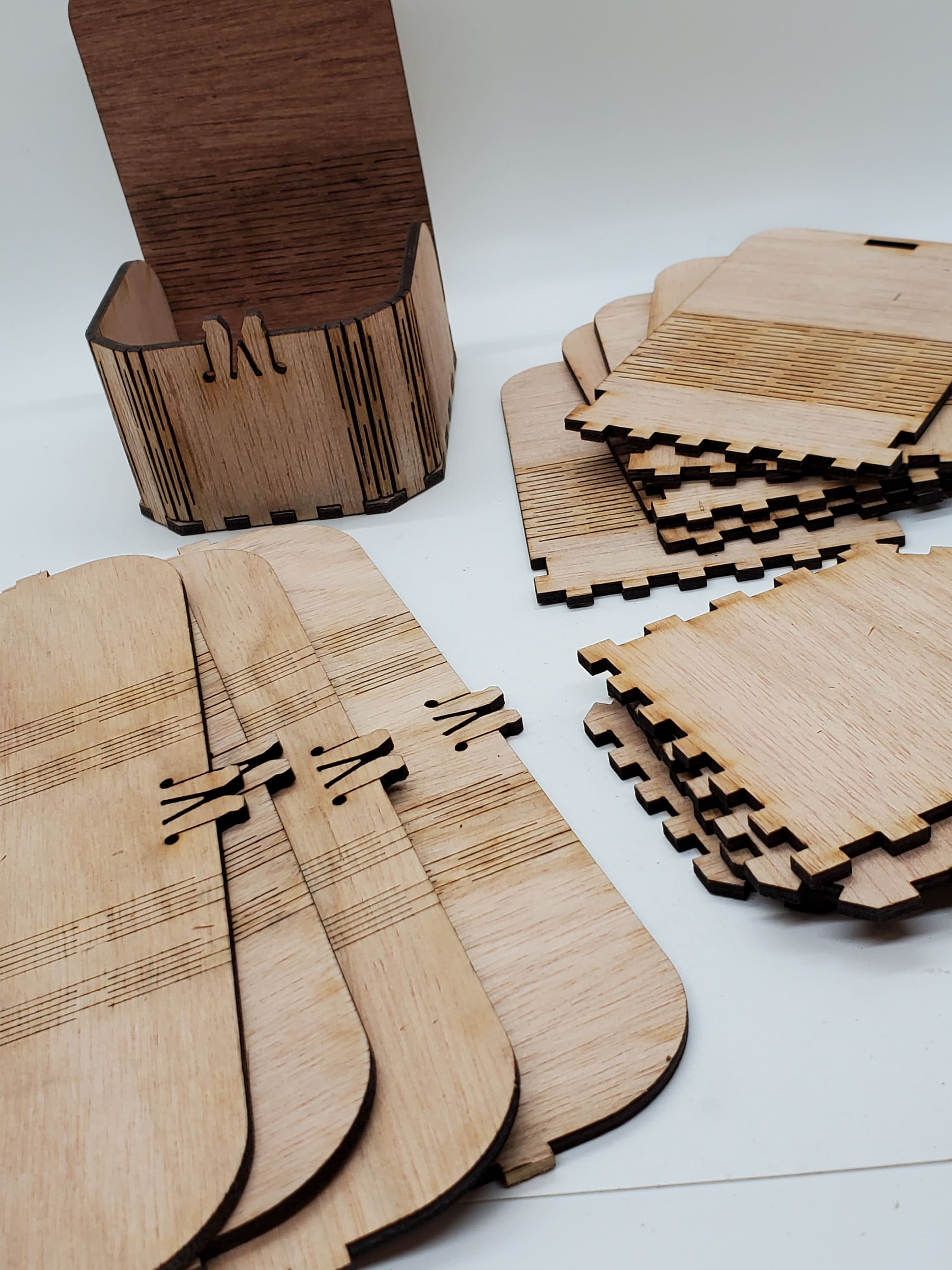Custom Laser-Cut Wooden Gift Boxes with Living Hinges