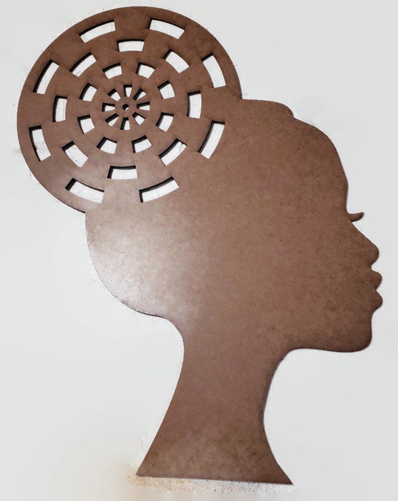 Face w PuffHairRails12- A popular seller!  Make a homemade wreath, door wreath, wood door wreath diva head scarves silhouettes, welcome wreath for the front door, wreath, head sculpture,   silhouettes, wood sign, diva-silhouette wooden dolls heads