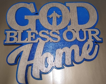 NEW! God Bless our Home wall plaque for those who show their love for God, inexpensive but will last forever! Bless your door, livingroom.