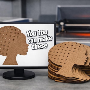 Modèle SVG tête Silhouette pour travaux manuels créatifs et idées cadeaux | Projets de découpe laser | Design imaginatif pour les fabricants et les petites entreprises