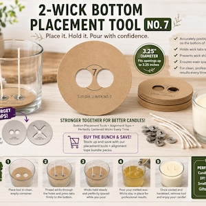 3.25-inch 2-Wick, Diameter Candle Wick Centering Template, we have all spans for the right burn.