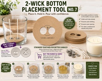 3.25-inch 2-Wick, Diameter Candle Wick Centering Template, we have all spans for the right burn.