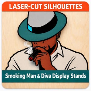 Diva Head Silhouette Craft Blanks | Laser Cut Wood Shapes | DIY Wreath & Décor Templates | Smoking Man Character Profiles