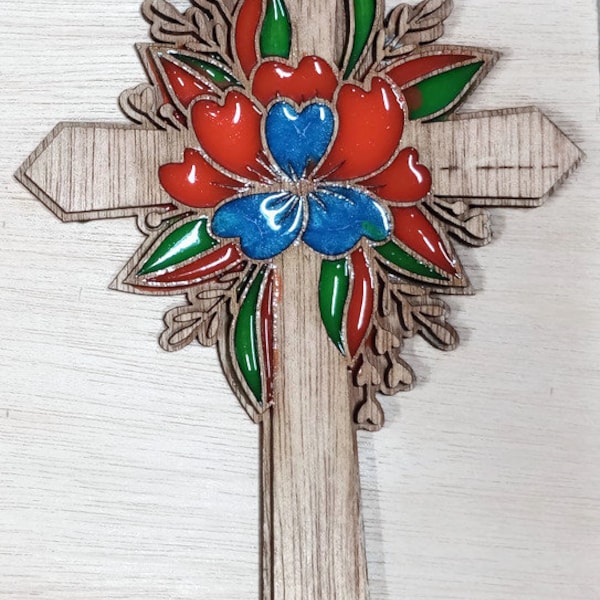 Multi-colored Crosses are a great gift worthy of a family member or friend. Brightly colored wall cross display for holiday or any day