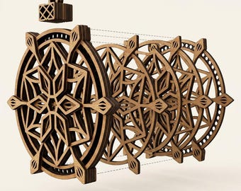 DIY Wooden Mandala Ornament Kit: 8-Layer 3D Christmas Craft to Paint & Assemble - Unique Holiday Gift