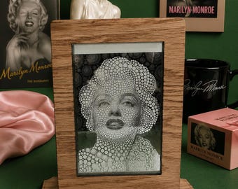 Laser Etched Marilyn Monroe 4x6 Mirror Art collectors item: Unique table top Reflection Piece