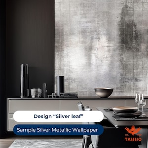 Probe silberne metallische Tapete, Vliesstoff mit silbernem Metallic, Wandverkleidungen, Wanddekor, benutzerdefinierte Tapeten, Akzeptieren benutzerdefinierter Größen