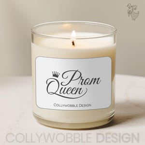 Abschlussball Queen Kerzenaufkleber | Königliches Kronen-Label 7x5,5 cm | Lustiger Abschlussball Geschenkanhänger | DIY Erinnerungsetikett für Teenager | Abschlussball Party Dekoration