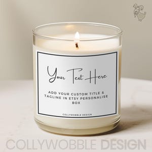 Gepersonaliseerd op maat gemaakt kaarslabel | 7 x 5,5 cm en 9 x 7 cm |  Gelegenheden Housewarming bruiloft verjaardag, persoonlijk kaarsbericht, grappig cadeau