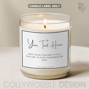 Etichetta per candele personalizzata su misura / 7x5,5 cm e 9 x 7 cm / Occasioni: inaugurazione della casa, matrimonio, compleanno, messaggio personalizzato sulla candela, regalo divertente