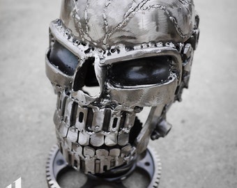 Recycled Metal Skull