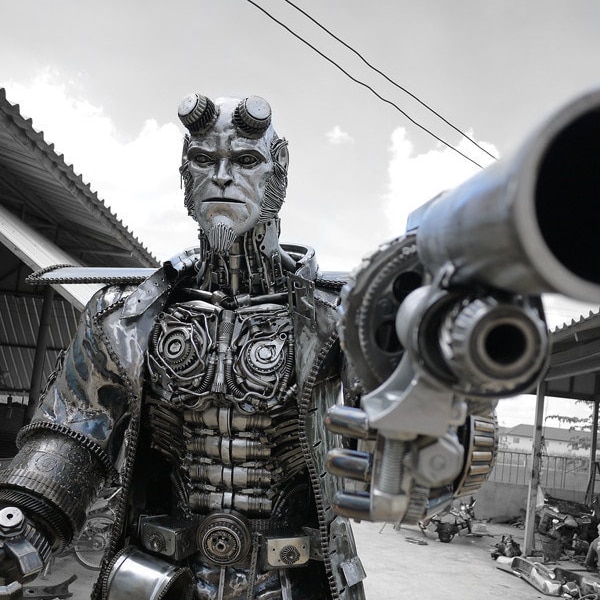 Steampunk Demon (made-to-order) / Recycle Metal Sustainable Sculpture Art