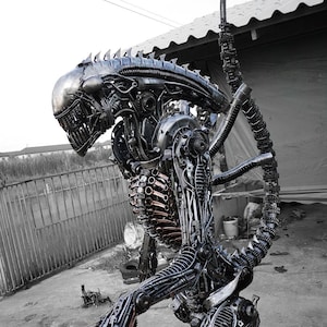 Biomechanical Recycled Metal Monster made-to-order / sustainable image 1