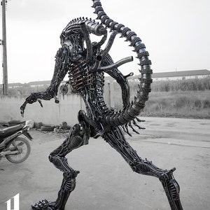 Biomechanical Recycled Metal Monster made-to-order / sustainable image 4