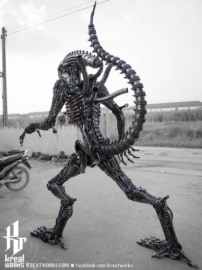 Biomechanical Recycled Metal Monster made-to-order / sustainable image 4
