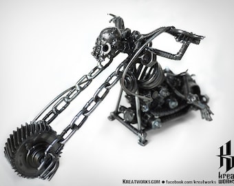 Recycled Metal Skeleton Motorcycle (small item)