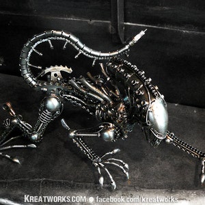 Recycle Metal Climbing Monster Medium item / Recycle Metal Sustainable Sculpture Art image 1