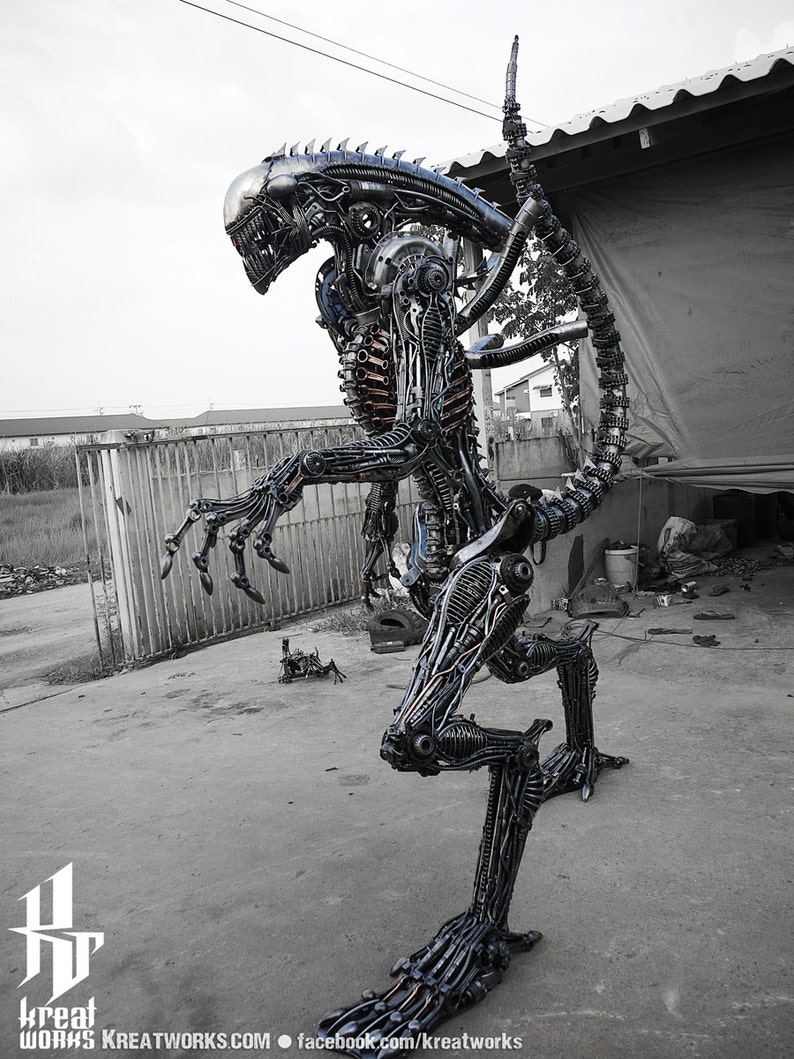 Biomechanical Recycled Metal Monster made-to-order / sustainable image 2