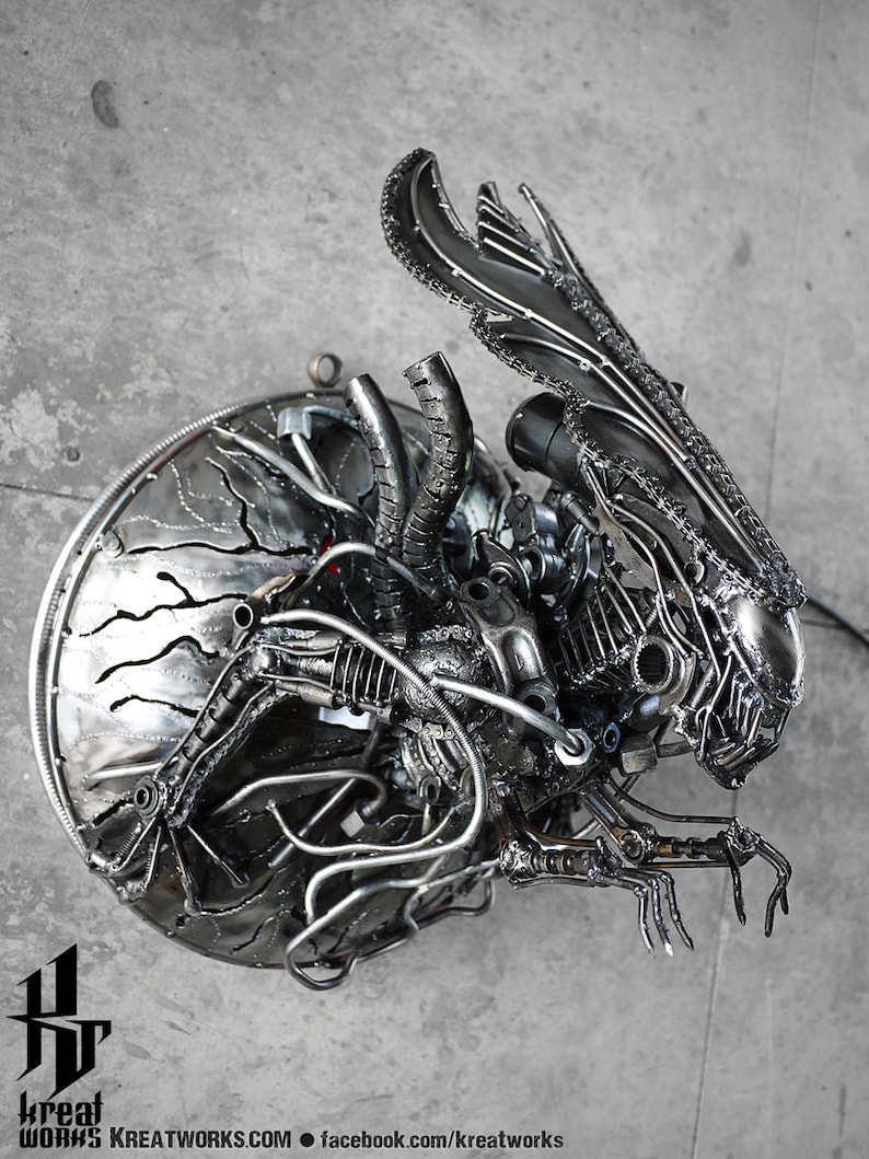 Recycled Metal Queen Monster Lamp Unique Handmade Craft Etsy