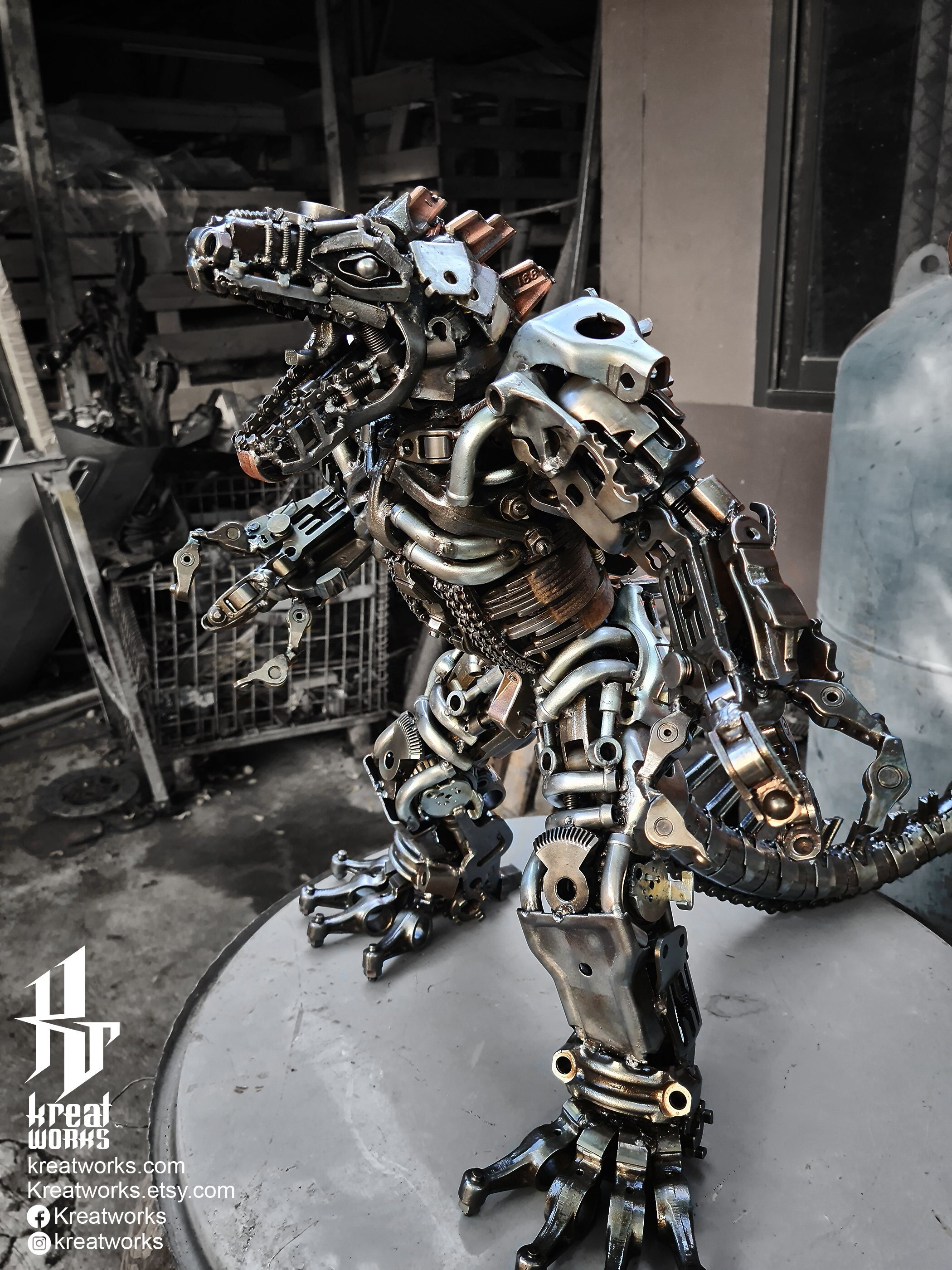 金属製ロボット型アートオブジェ Metal Art Robot Sculpture - Etsy