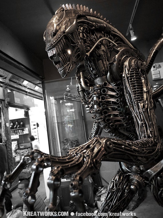 Steampunk Recycled Metal Horror Monster (made-to-order) - Etsy