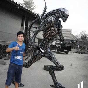 Biomechanical Recycled Metal Monster made-to-order / sustainable image 5