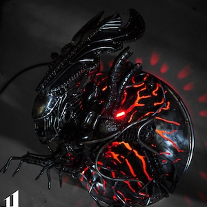 Recycled Metal Queen Monster Lamp / Recycle Metal Sustainable Sculpture Art