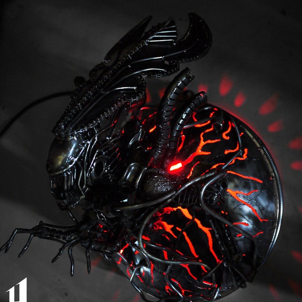 Recycled Metal Queen Monster Lamp / Recycle Metal Sustainable Sculpture Art